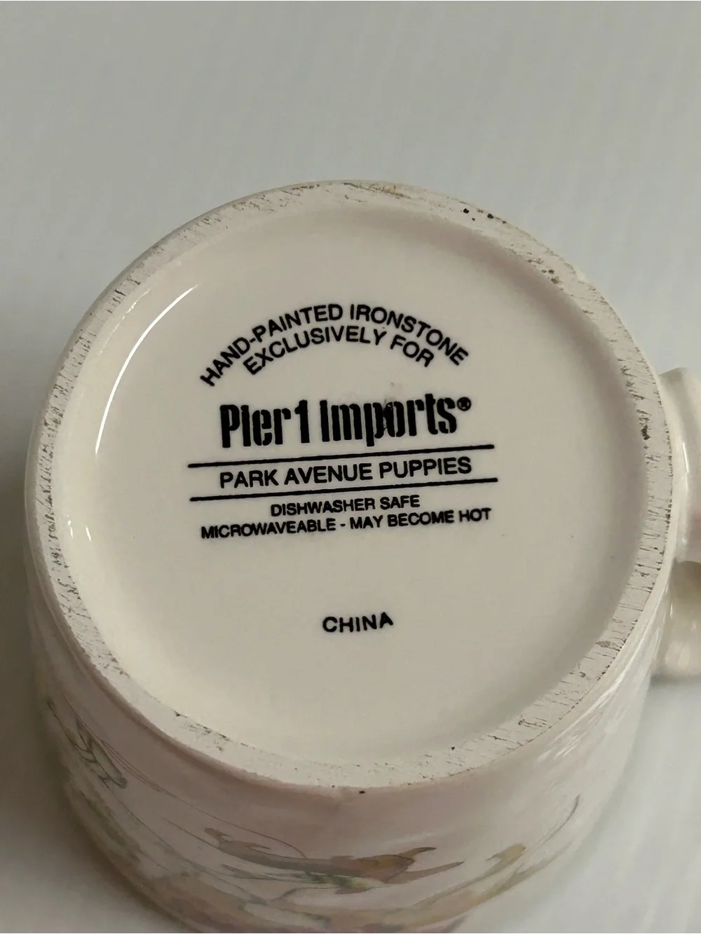 Set of 2 Pier 1 Imports  Park Avenue Puppies Dogs Coffee Tea Cups Mug Retired
